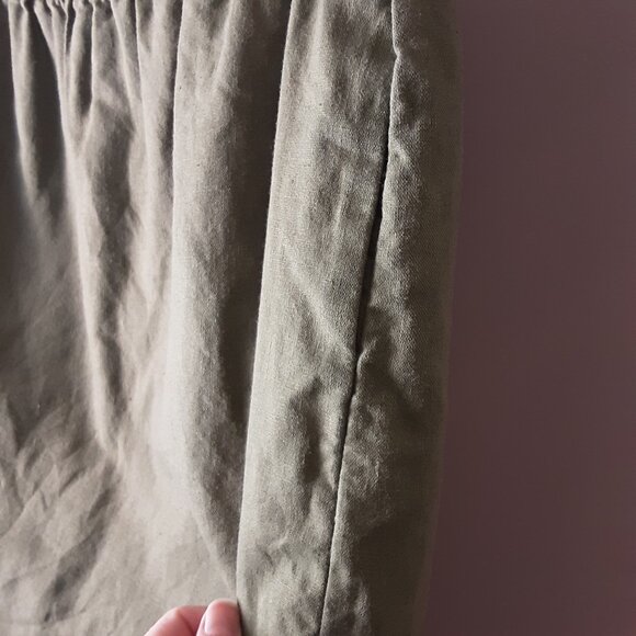 J Crew Khaki Green Elastic Waist Short Skirt Lined Pockets Size 14 - Picture 5 of 8